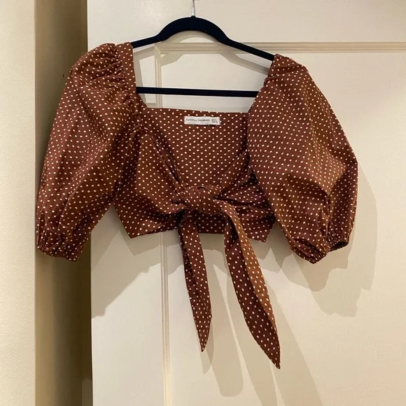 Faithfull the Brand Raylee tie-front polka-dot cotton-poplin top - Picture 2 of 4